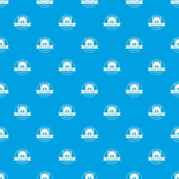 Backpack pattern vector seamless blue Illustrazione stock