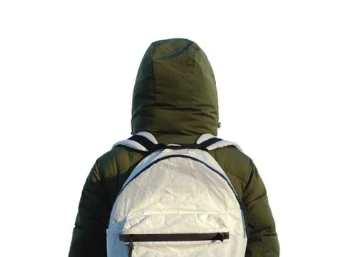 Backpack person isolated Foto stock