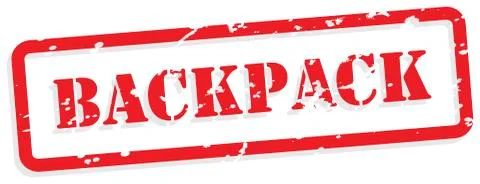 Backpack rubber stamp vector イラスト素材