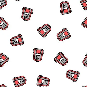 Backpack rucksack bag vector seamless pattern Illustrazione stock