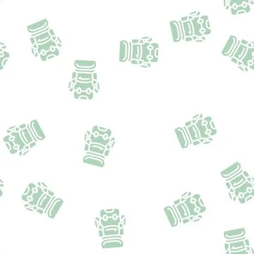 Backpack rucksack glyph vector seamless pattern 库存插图
