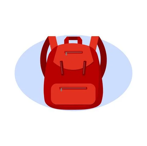 Backpack. rucksack. Knapsack. Schoolbag. Sack illustration design element, fl Stock Illustration