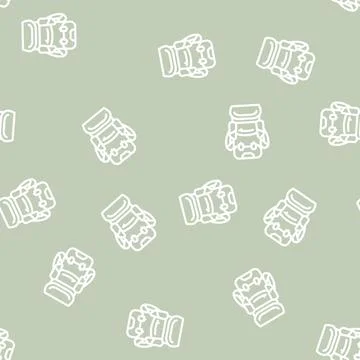 Backpack rucksack line vector seamless pattern Stock Illustration