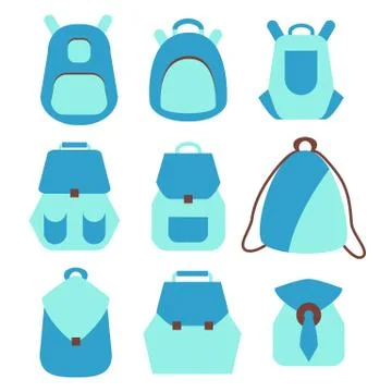 Backpack rucksack set Illustrazione stock