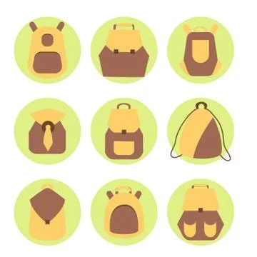 Backpack rucksack set Illustrazione stock