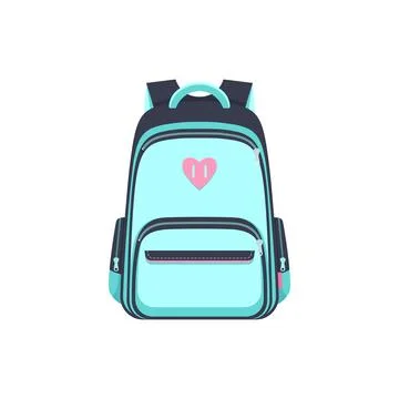 Backpack school bag, back pack schoolbag flat icon Illustrazione stock
