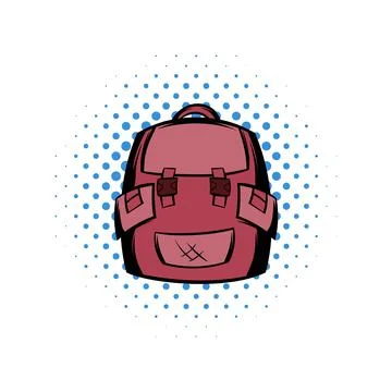 Backpack school comics icon Stock-Illustration