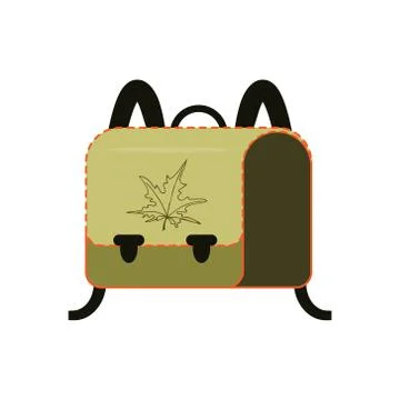 Backpack for school students. Colorful flat icon illustration. Vector Stock Illustration