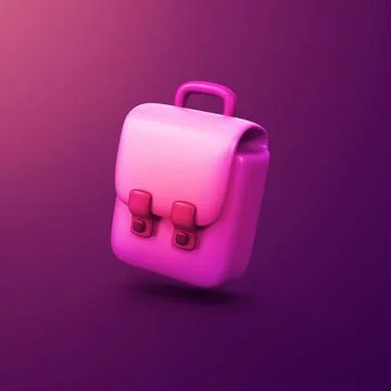 Backpack school - stylized 3d CGI icon object, Not gen Ai Stock Illustration