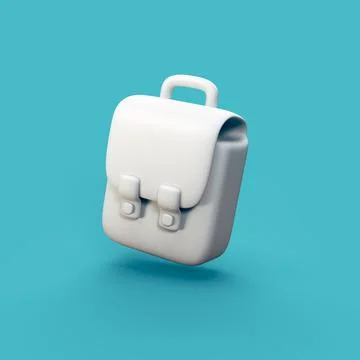 Backpack school - stylized 3d CGI icon object, Not gen Ai Stock Photos