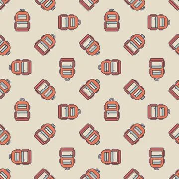Backpack seamless pattern 스톡 일러스트