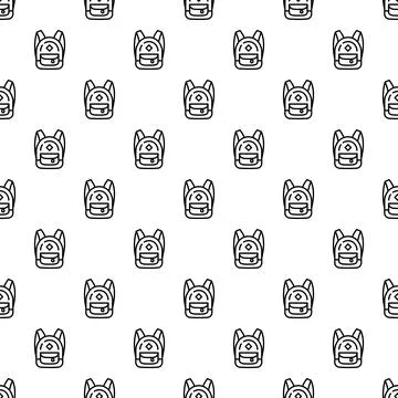 Backpack seamless pattern representing education and travel 库存插图