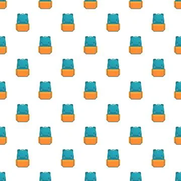 Backpack seamless pattern representing travel and school 库存插图