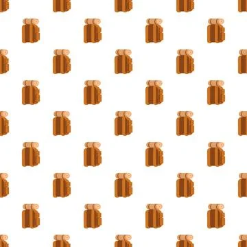 Backpack seamless pattern for travel hiking and camping Stock Illustration