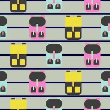 Backpack seamless vector pattern 库存插图