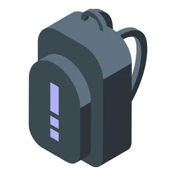 Backpack showing an exclamation mark representing school warning Stock Illustration