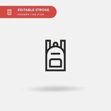 Backpack Simple vector icon. Illustration symbol design template for web mobi 스톡 일러스트