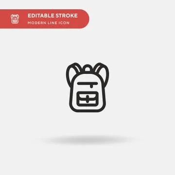 Backpack Simple vector icon. Illustration symbol design template for web mobi Stock Illustration