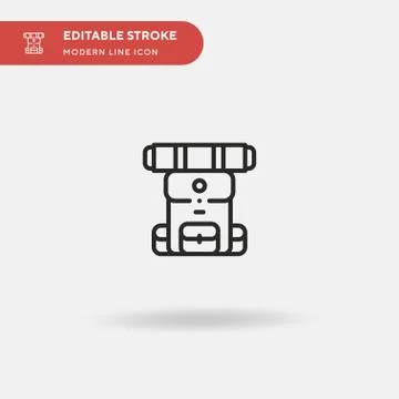 Backpack Simple vector icon. Illustration symbol design template for web mobi Illustrazione stock