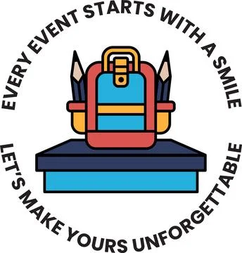 A backpack with a smiley face on it Stock Illustration