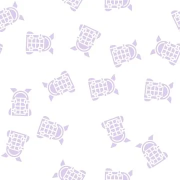 Backpack with solar panel glyph vector seamless pattern Stock Illustration