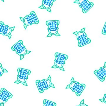 Backpack with solar panel vector seamless pattern Stock Illustration