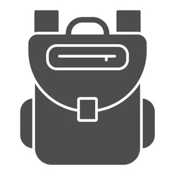 Backpack solid icon, Back to school concept, schoolbag sign on white background 스톡 일러스트