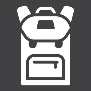 Backpack solid icon, education and school Stock Illustration