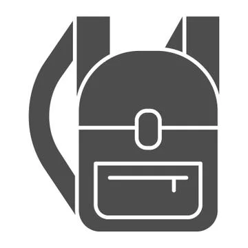 Backpack solid icon, hiking equipment concept, rucksack sign on white background 스톡 일러스트
