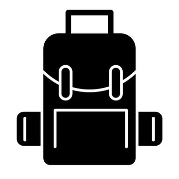 Backpack solid icon. School bag vector illustration isolated on white. Rucksack Illustrazione stock