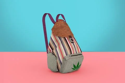 Backpack standing on white background Stock Photos