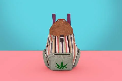 Backpack standing on white background Stock Photos