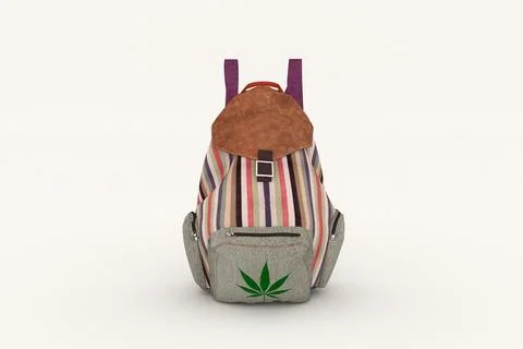 Backpack standing on white background Stock Photos