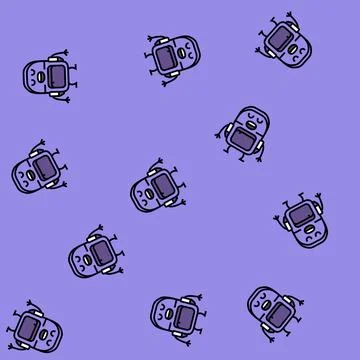 Backpack stationery character vector seamless pattern Illustrazione stock
