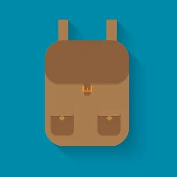 Backpack in style flat Stock Illustration