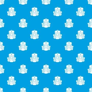 Backpack tourism pattern vector seamless blue 스톡 일러스트