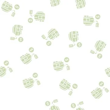 Backpack tourist rental glyph seamless pattern 库存插图