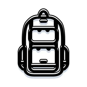 Backpack travel equipment learning gear line art Stockillustratie