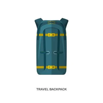 Backpack for travel. Flat design. Stock Illustration