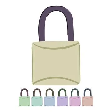 Backpack travel lock vector cartoon graphic Stock Illustration