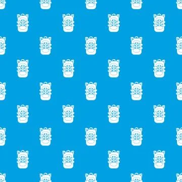 Backpack travel pattern seamless blue Illustrazione stock