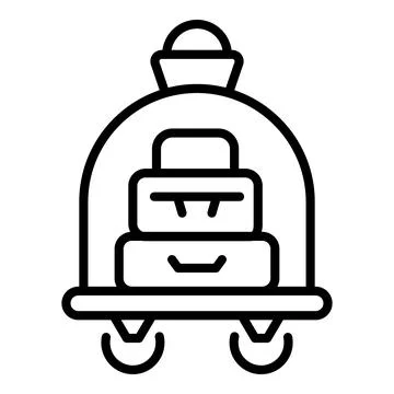 Backpack trolley icon outline vector. Hotel suitcase Illustrazione stock