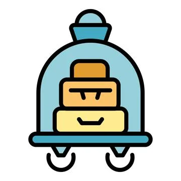 Backpack trolley icon vector flat 스톡 일러스트