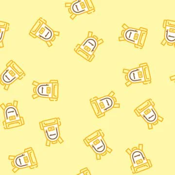 Backpack ultralight trekking vector seamless pattern Stock Illustration