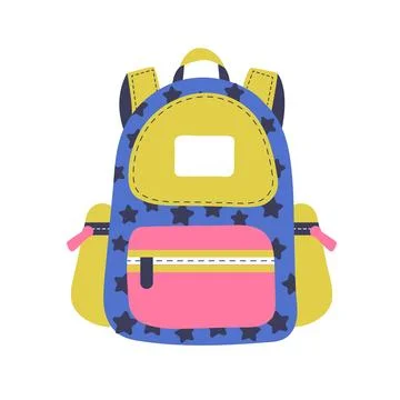 Backpack vector cartoon illustration on the white background Stock Illustration