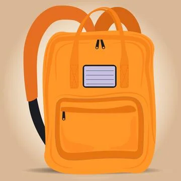 Backpack vector everyday school yellow color Illustrazione stock