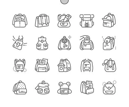 Backpack Well-crafted Pixel Perfect Vector Thin Line Icons 30 2x Grid for Web Stockillustratie