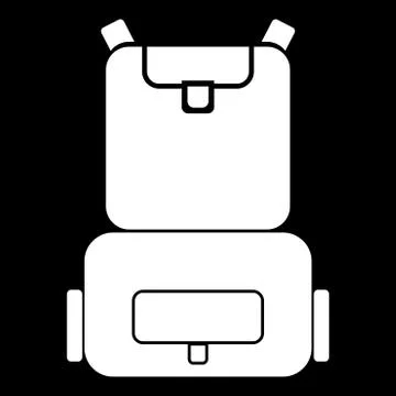 Backpack  the white color icon . Stock Illustration