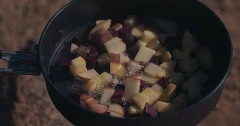 Backpacker Cooking In Pot 스톡 동영상 105266443