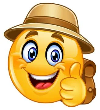 Backpacker emoticon Stock Illustration